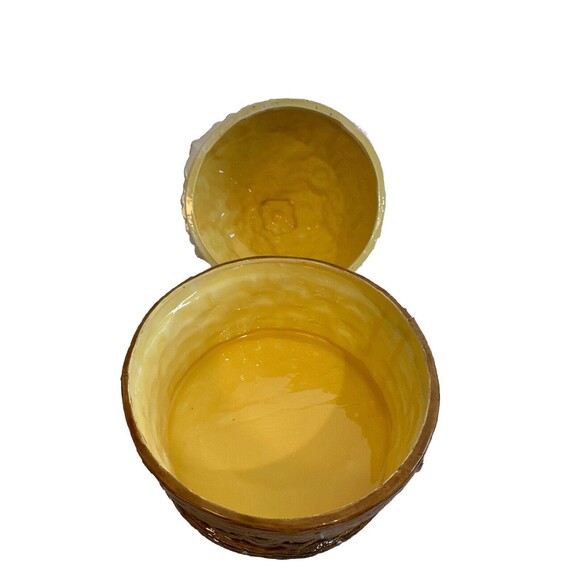 Vintage 90’s Basket Weave Daisies On Top Canister Storage Jar - Picture 6 of 7